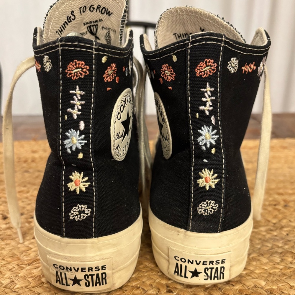 Converse CTAS Lift Hi Platform Embroidered Floral Women's Sz 9 - Picture 5 of 12